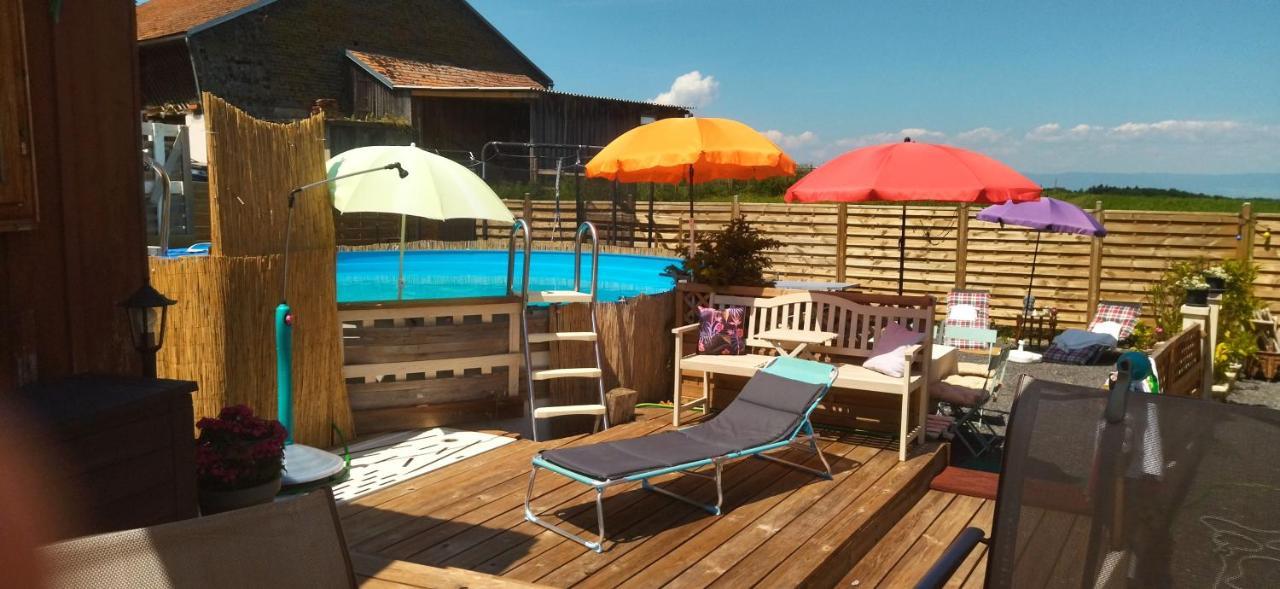 Petite Maison Sur La Colline Du Gibloux: 1Chambre,1 Salon Et Salle De Bain Prives Au Rez De Chausse, Piscine Exterieur Et Bbq , Le Châtelard-Montreux 외부 사진