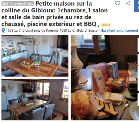 Petite Maison Sur La Colline Du Gibloux: 1Chambre,1 Salon Et Salle De Bain Prives Au Rez De Chausse, Piscine Exterieur Et Bbq , Le Châtelard-Montreux 외부 사진
